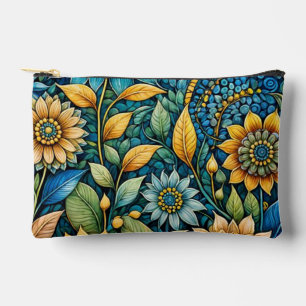 Pochette À Accessoires Jardin de tournesol bleu mignonne Girly Art Abstra
