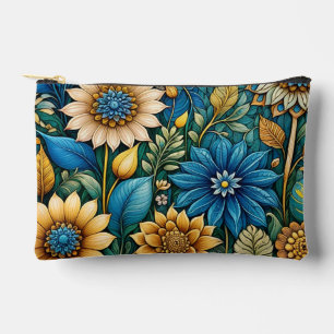 Pochette À Accessoires Jardin de tournesol bleu mignonne Girly Art Abstra