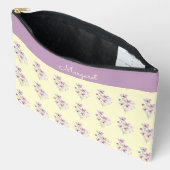Pochette À Accessoires Jaune beurre avec une touche florale (Ouvrir)