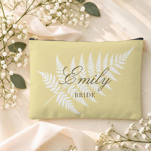 Pochette À Accessoires Jaune Beurre Blanc Fern Élégant Petit Mariage