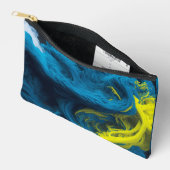 Pochette À Accessoires Jaune et Tha Fumée Moderne Abstrait (Ouvrir)