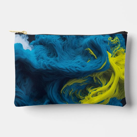 Pochette À Accessoires Jaune et Tha Fumée Moderne Abstrait (Recto)