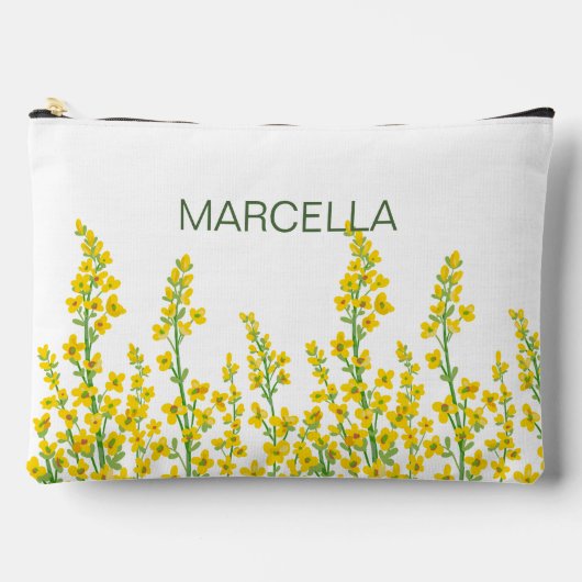 Pochette À Accessoires Jaune Moderne Citrine Fleurit (Recto)