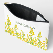 Pochette À Accessoires Jaune Moderne Citrine Fleurit (Ouvrir)