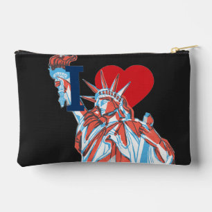 Pochette À Accessoires Je aime la statue de la liberté d'Amérique du 4 ju