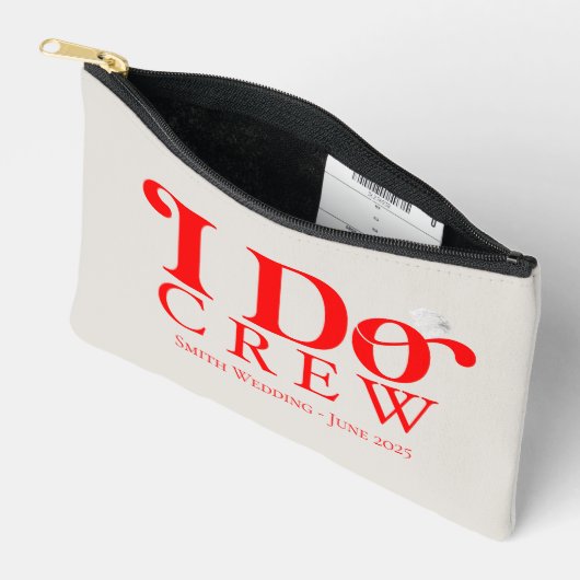 Pochette À Accessoires Je fais Crew Red Simple Bridesmaid (Ouvrir)