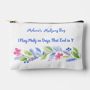 Pochette À Accessoires Je Joue Mahjong Point Fissure Bam Aquarelle Fleur