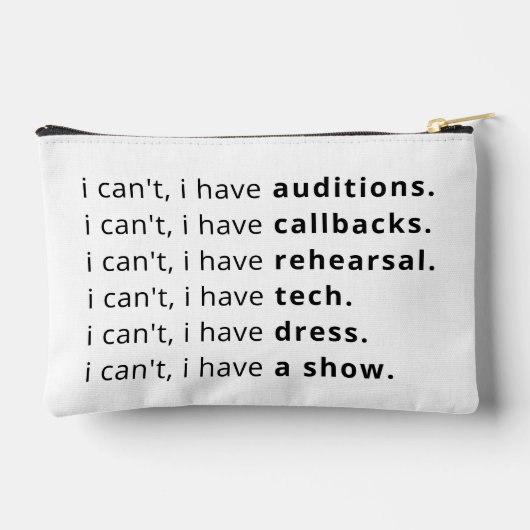 Pochette À Accessoires Je ne peux pas, je... (Verso)