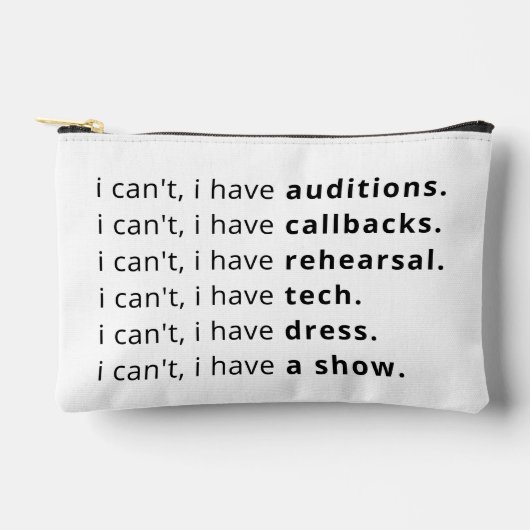 Pochette À Accessoires Je ne peux pas, je... (Recto)