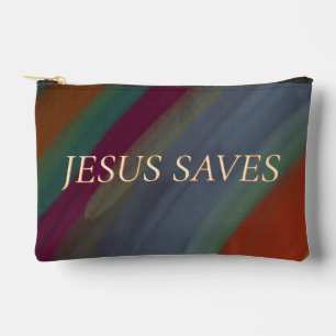 Pochette À Accessoires Jésus Sauve Citation Chrétienne Multicolore 