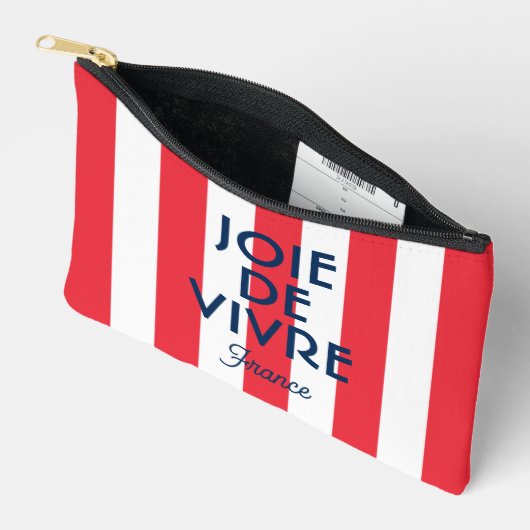 Pochette À Accessoires Joie De Vivre France Red Cabana Stripe Français (Ouvrir)
