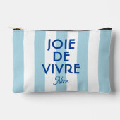 Pochette À Accessoires Joie De Vivre Nice Blue Cabana Stripe Français (Recto)