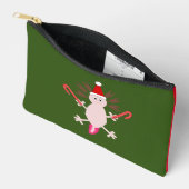 Pochette À Accessoires Joli Axolotl de Noël (Ouvrir)