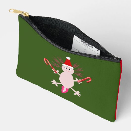 Pochette À Accessoires Joli Axolotl de Noël (Ouvrir)
