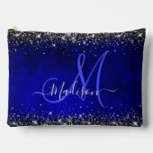 Pochette À Accessoires Joli bleu royal argent faux parties scintillant mo (Recto)