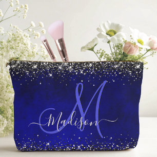 Pochette À Accessoires Joli bleu royal argent faux parties scintillant mo