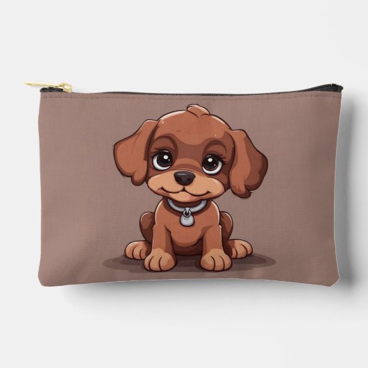 Pochette À Accessoires Joli chiot brun (Recto)