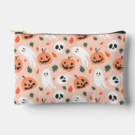 Pochette À Accessoires Joli Jack-O-Lanterne et Motif fantôme (Recto)