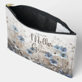Pochette À Accessoires Joli Jardin Fleur Bleu Mère de la Salle (Ouvrir)