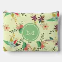 Joli Monogramme de menthe florale de printemps