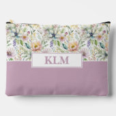 Pochette À Accessoires Joli monogramme de motif floral pastel (Recto)