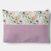 Pochette À Accessoires Joli monogramme de motif floral pastel (Verso)