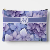 Pochette À Accessoires Joli Monogramme d'Hydrangée en fleurs bleues (Recto)
