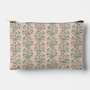 Pochette À Accessoires Joli motif de feuilles botaniques rayées sur fard