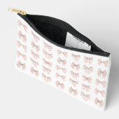 Pochette À Accessoires Joli Nœud Coquette Rose Blush (Ouvrir)