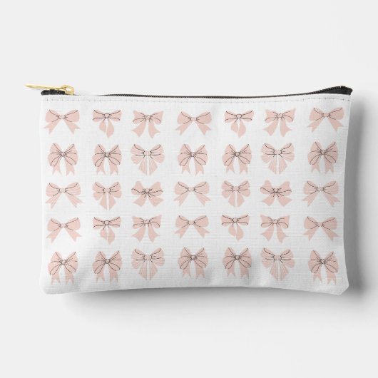 Pochette À Accessoires Joli Nœud Coquette Rose Blush (Recto)