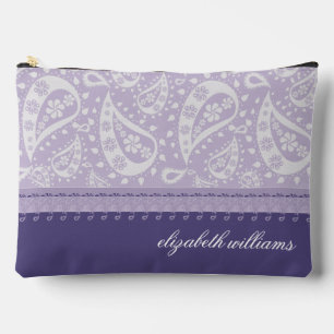 Pochette À Accessoires Joli Paisley Purple et Lilac Personnalisé