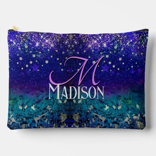 Pochette À Accessoires Joli violet turquoise ombre parties scintillant mo (Recto)