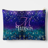 Pochette À Accessoires Joli violet turquoise ombre parties scintillant mo (Verso)