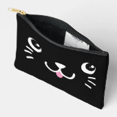 Pochette À Accessoires Joli visage de chat noir (Ouvrir)