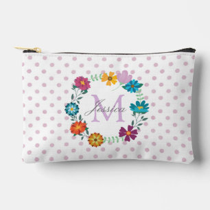 Pochette À Accessoires Jolie couronne de fleurs colorées Personnalisé Dot