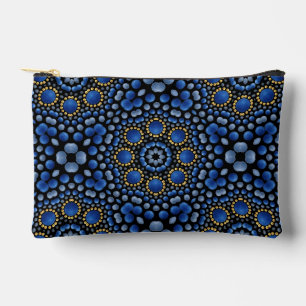 Pochette À Accessoires Jolie fille bleu & or point Art Mandala Motif