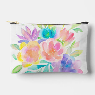 Pochette À Accessoires Jolie Pastel Arc-en-ciel couleur aquarelle florale