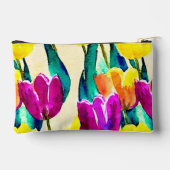 Pochette À Accessoires Jolie tulipe de script jardin Jaune Beige (Verso)