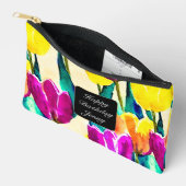 Pochette À Accessoires Jolie tulipe de script jardin Jaune Beige (Ouvrir)