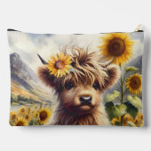 Pochette À Accessoires Jolie Vache Highland Aux Tournesols (Verso)