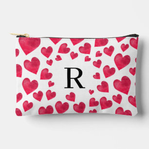 Pochette À Accessoires Jolis cœurs de la Saint-Valentin avec monogramme