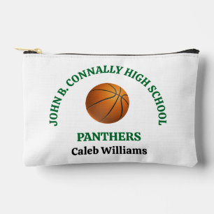 Pochette À Accessoires Joueur de basket-ball au lycée vert Personnalisé