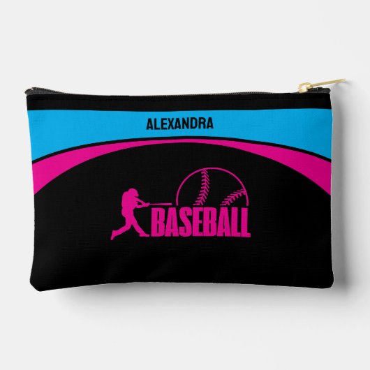 Pochette À Accessoires Joueuse de baseball, fille de baseball cadeau d'an (Verso)