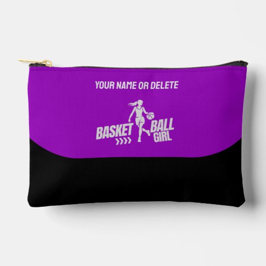 Pochette À Accessoires Joueuse de basket-ball, Cadeau d'anniversaire, Équ (Recto)