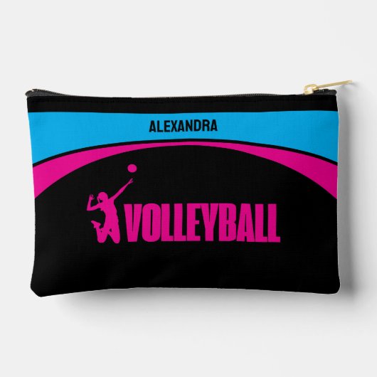 Pochette À Accessoires Joueuse de volley-ball, Anniversaire de volley-bal (Verso)