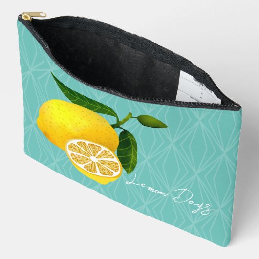 Pochette À Accessoires Jours de citron Turquoise (Ouvrir)