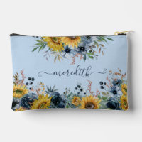 Jovely Watercolor Sunflowers Blue Arrière - plan N