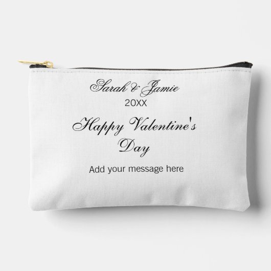 Pochette À Accessoires Joyeuse Saint-Valentin nom date message simple ele (Recto)