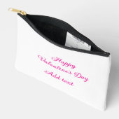 Pochette À Accessoires Joyeuse Saint-Valentin texte rose nom message (Ouvrir)