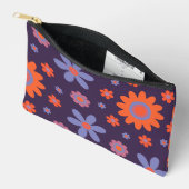 Pochette À Accessoires Joyeuses Fleurs Rétro mignonnes les années 70 Hipp (Ouvrir)